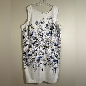 Talbots Floral Butterfly Sleeveless Dress